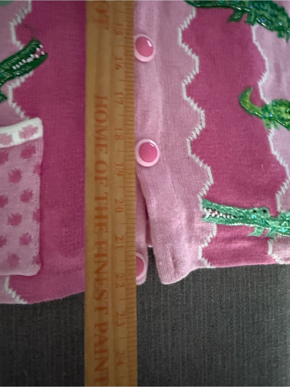Vintage Design Options Alligator Pink Green Beaded Embroidered Art Wear 90s M - Picture 9 of 12